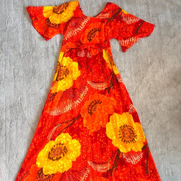 60's Hilo Hattie Dress - Maxi - Funky Floral - Bright & Vibrant - Size 12 - Picture 11 of 11